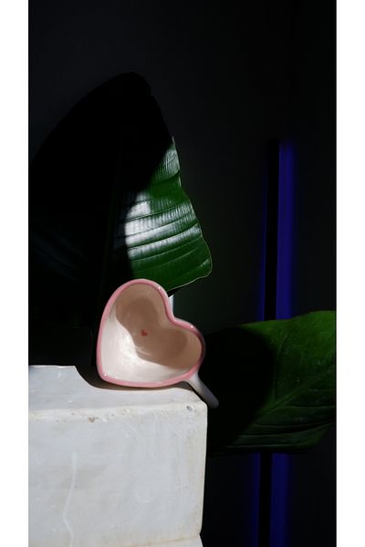 Maui Handmade ceramic heart pink mug, ceramic pinterest mug, ceramic heart cup