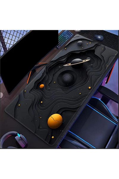 sgeteknoloji 70X30 سم GALAXY SPACE PLANET تحت عنوان قاعدة غير قابلة للانزلاق سرعة سطح الألعاب لوحة ماوس الألعاب