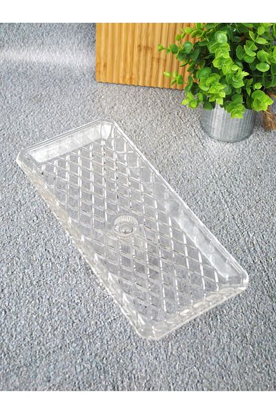 Qualitev 30 cm Glass Footed Presentation Plate Cake Cake Dessert Presentation Stand 30X13 cm