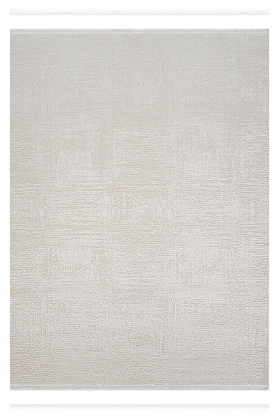 Apex Halı Truva 6641 Krem Akrilik Yumuşak Dokulu Sık Dokuma Düz Sade Desenli ...