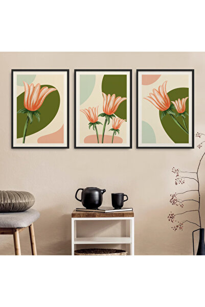 ARTCASTLE Set de 3 tablouri cu ramă din lemn Flow