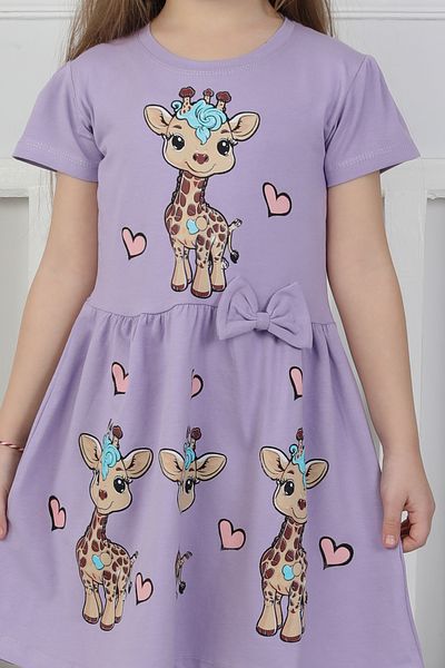 NEWKİDS 2-6 Years 100% Cotton Printed Girl's Dress