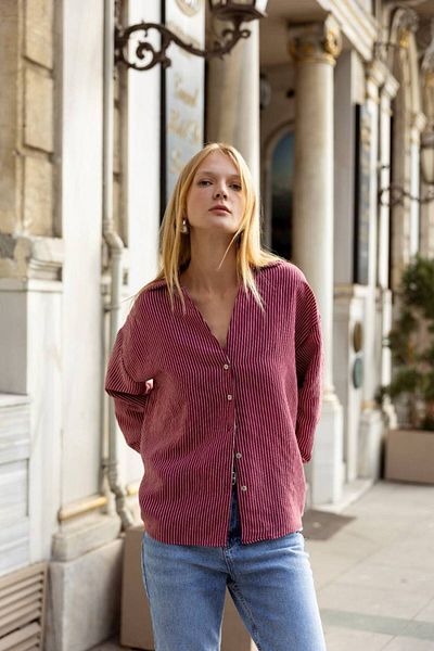 dml giyim STRIPED OVERSIZED SHIRT