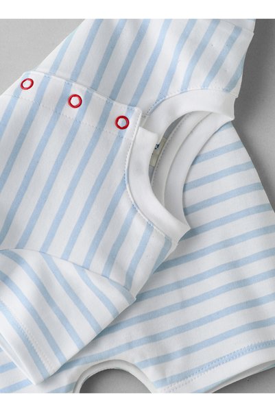 Basicxx Baby Boy Blue Striped Sailboat Onesie
