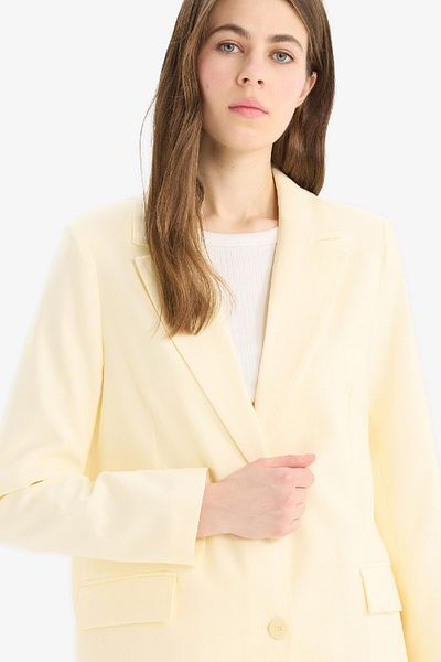 DeFacto Afra X Collar Buttoned Loose Fit Double Breasted Blazer Jacket Z8276Az25Sp
