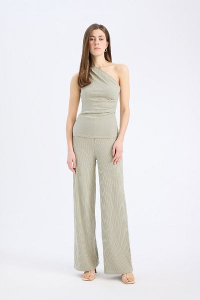 DeFacto Slim Fit Slim Fit Ribbed Camisole Basic Straight Trousers E5783Ax25Sp