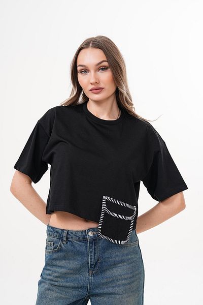Figo Basic Pocket Detailed T-Shirt