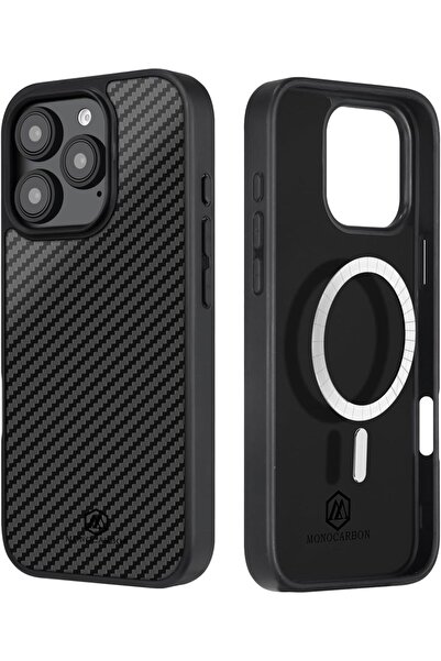 MONOCARBON جراب من ألياف الكربون الحقيقية 3K لهاتف iPhone 16 Pro MAX [متوافق ...