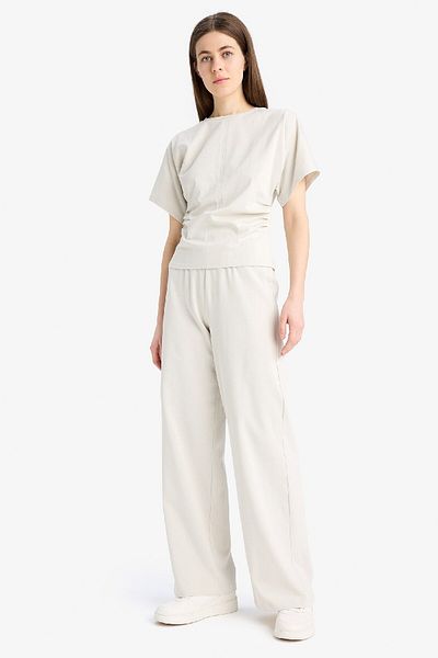 DeFacto Wide Leg Basic Plain Wide Leg Premium Trousers E5782Ax25Sp