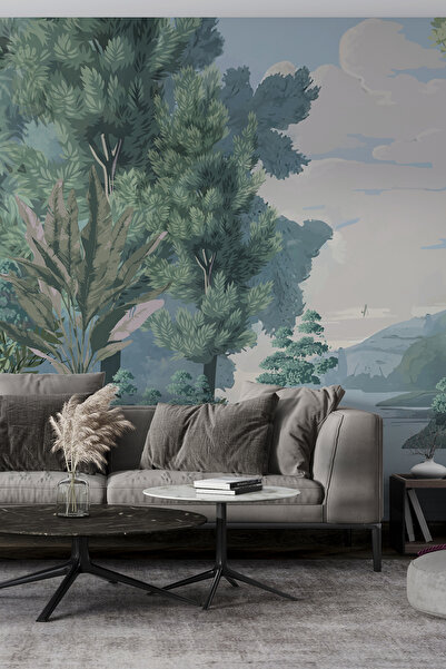 dreamwall Yeşil Doğa Manzaralı Duvar Kağıdı Isı ve Ses Yalıtımlı Tekstil