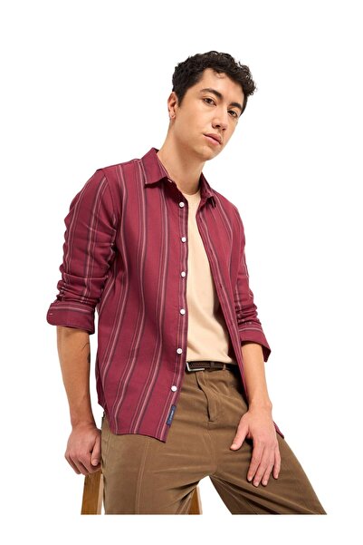 The Bear House قميص رجالي بياقة كلاسيكية، مقاس عادي، أكمام طويلة، مناسب للارت...