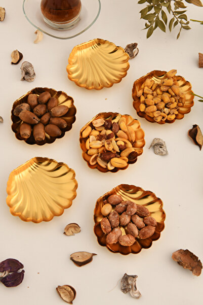 LUMINZO Laliste 6 Piece Sugar Bowl Turkish Delight Bowl Gold Presentation Plate Tableware Catering Guest Service