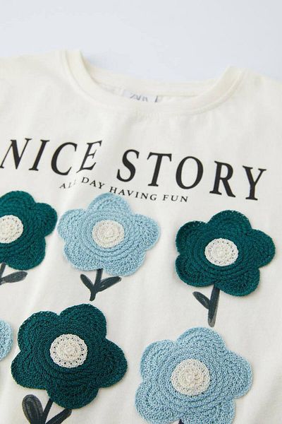 Tiny Girl's Floral Woven Tshirt and Denim Shorts Set