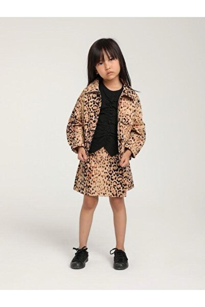 Zekids Момичешка къса пола с леопардови шарки