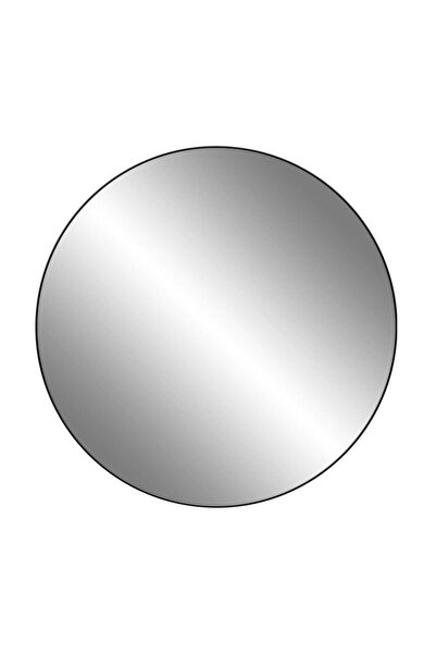 BM GİFT DESİGN Wall mirror, round metal frame, black color, 75 cm