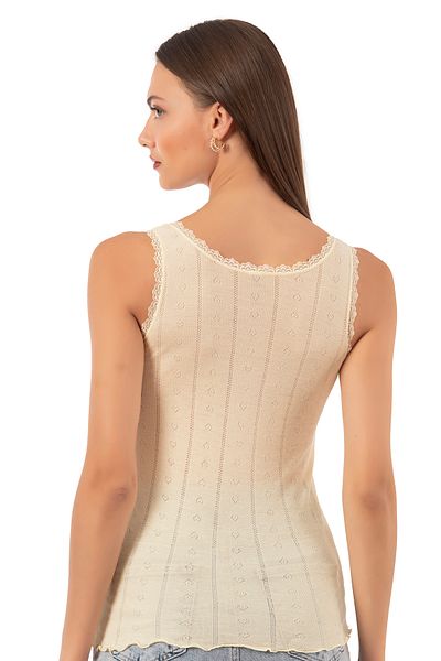 ÖZKAN underwear Özkan 23493 Women's Transfer Ribbed Flexible Soft Thick Strap Tank Top