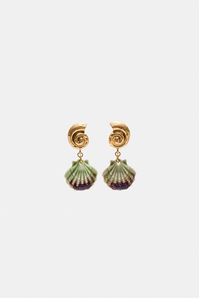 Stradivarius Seashell charm earrings