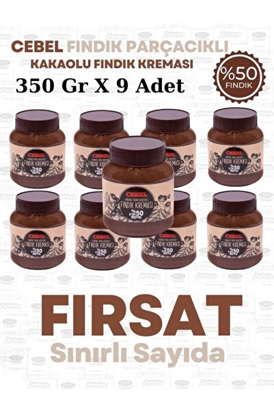 Cebel Fındık Parçacıklı Kakaolu Fındık Kreması 350 Gr %50 Fındık Cebel Çikola...