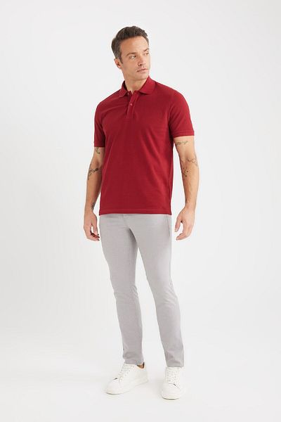 DeFacto Καλοκαιρινό παντελόνι Chino Canvas με υφή Slim Fit Slim Fit Skinny Leg με τσέπες T1055az25sp