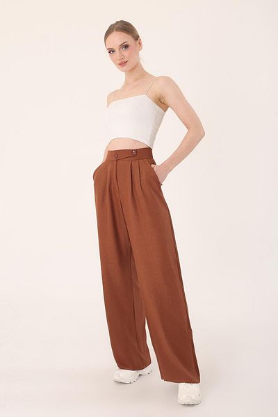 Hazel Korean Model Palazzo Pants with Linen Blend