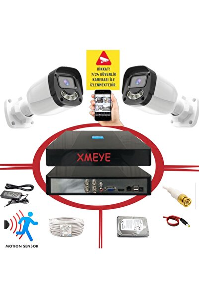 BİSES 2 li Hareket Algılayan 5 MP Lens 4 Warm Led Gece Renkli Gösteren Güvenl...