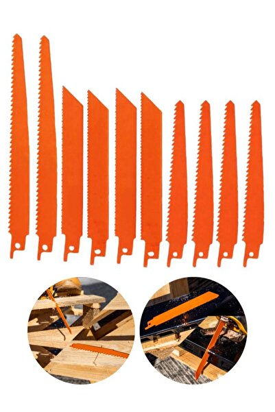 DepoMega 10 Parça Tilki Kuyruğu Testere Bıçakları Ağaç Metal Testere Bıçak