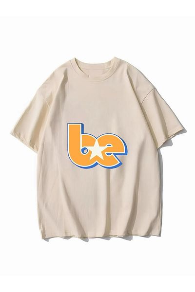 weywot Billie Eilish "Birds of a Feather" Song Front/Back Printed Oversize Beige T-Shirt