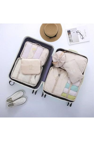 COOYA 7-Piece Travel Organizer Luggage Set,Top Visible Mesh,Transparent & Breathable,Waterproof Fabric