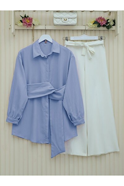 Modamorfo Vypasovaná mačkaná košile s kravatou v pase