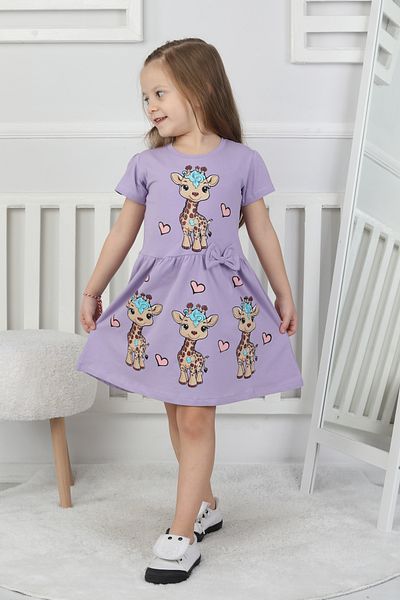 NEWKİDS 2-6 Years 100% Cotton Printed Girl's Dress