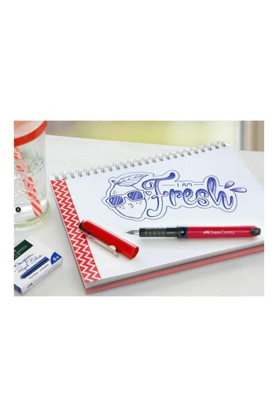 Faber Castell Blister stilou scolar vario + 6 cartuse Faber -Castell - albastru