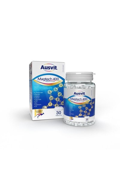 Ausvit Magtech 400 Magnesium Complex Tablets | D3, B6 (P5P), and Boron-Containing Food Supplement