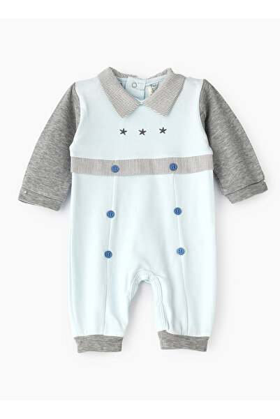 Basicxx Baby Boy Blue and Grey Star Onesie