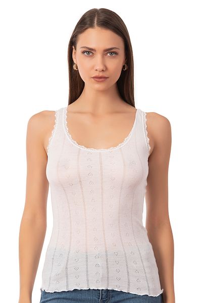 ÖZKAN underwear قميص رياضي نسائي من Özkan 23493 بحزام سميك ومرن ومضلع