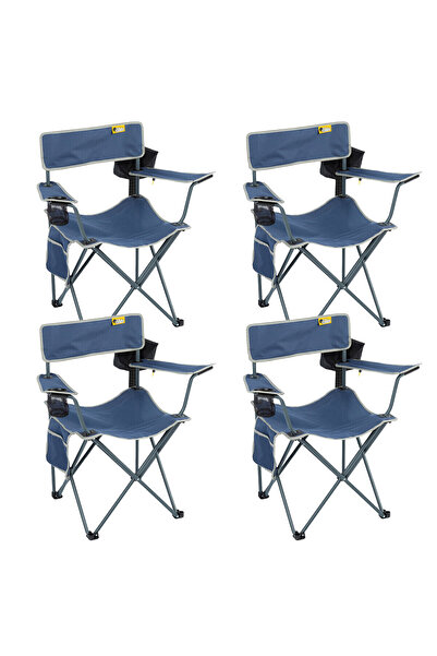 Funky Chairs Camp 2.0 Katlanabilir Kamp Piknik Sandalyesi - Lacivert (4 Adet)