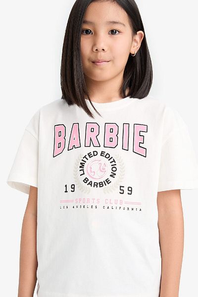DeFacto Girl's Barbie Relax Fit Crew Neck Short Sleeve T-Shirt E2630A825Sm