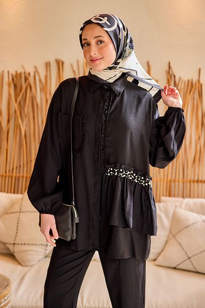 LOCCO Costum cu buzunar cu detaliu negru