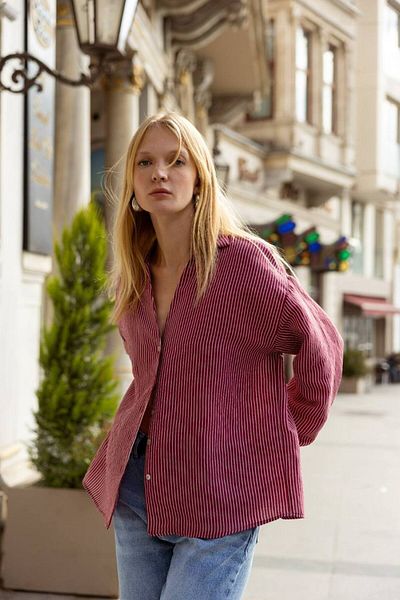 dml giyim STRIPED OVERSIZED SHIRT