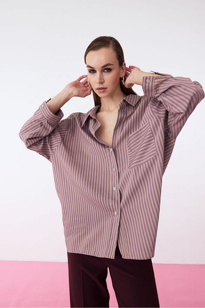 dml giyim STRIPED OVERSIZED SHIRT