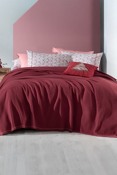 Sarev Abel Red Single 100% Cotton Pique Set
