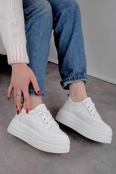 Lal Shoes & Bags Pantofi sport cu șireturi pentru femei Baleon-albi
