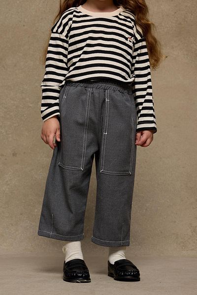 Fahhar Kids Double Needle Children's Pants Dark Gray