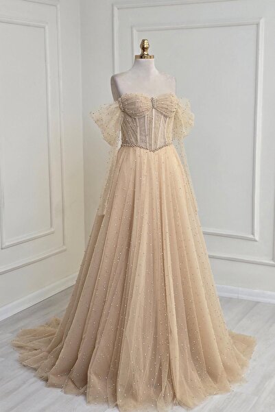 Yonca Moda Evi Gold İncili Helen Nişanlık 7938