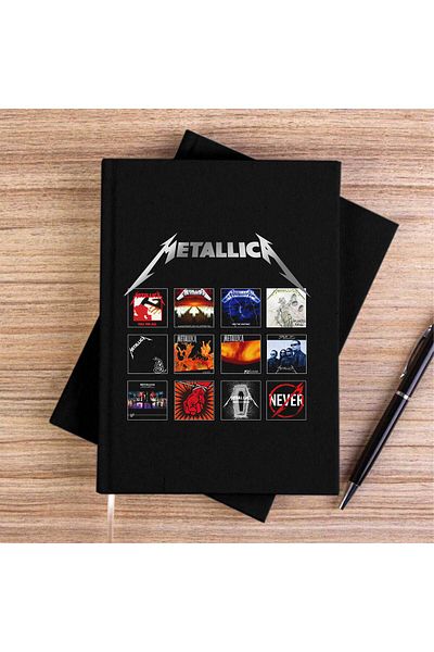 Z zepplin Metallica Album Covers Black Canvas Notebook
