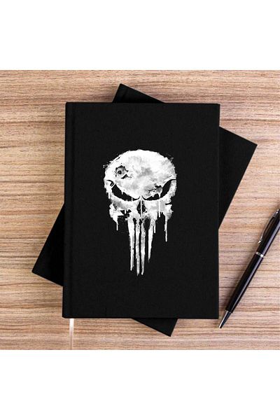 Z zepplin Punisher Damaged Black Canvas Notebook