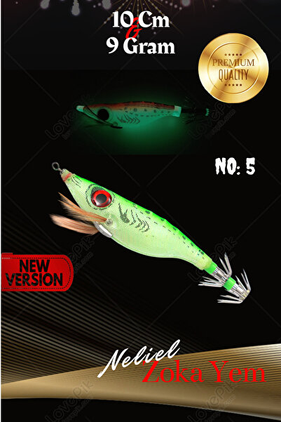 NELİEL 10cm 9gr Fosforlu Kalamar Zokası, Çanakkale Zoka, Kocagöz Kalamar Zokası