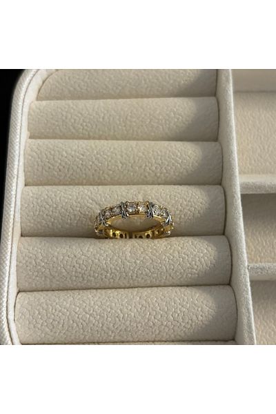 Zeyn Tffny Model Adjustable Gold Steel Ring