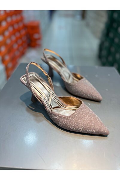 Hacıoğlu Ayakkabı Pantofi de damă cu toc scurt Serrace cu spate deschis