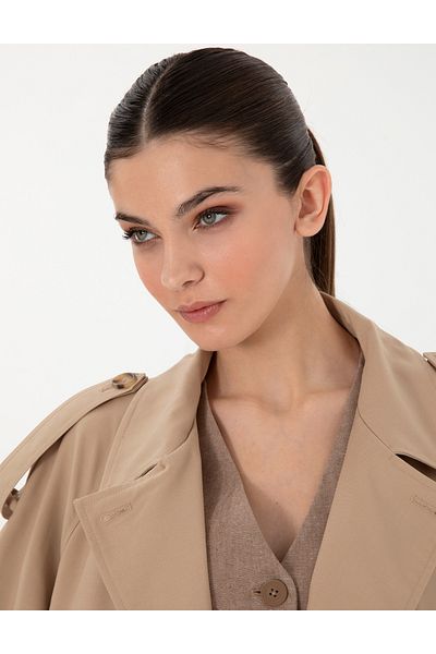 Pierre Cardin Beige Oversize Trench Coat 50300859 -Vr011