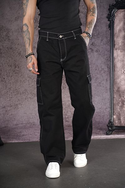 Butik TREND WE Pantaloni de blugi pentru bărbați, cu buzunare cargo, cu croială relaxată